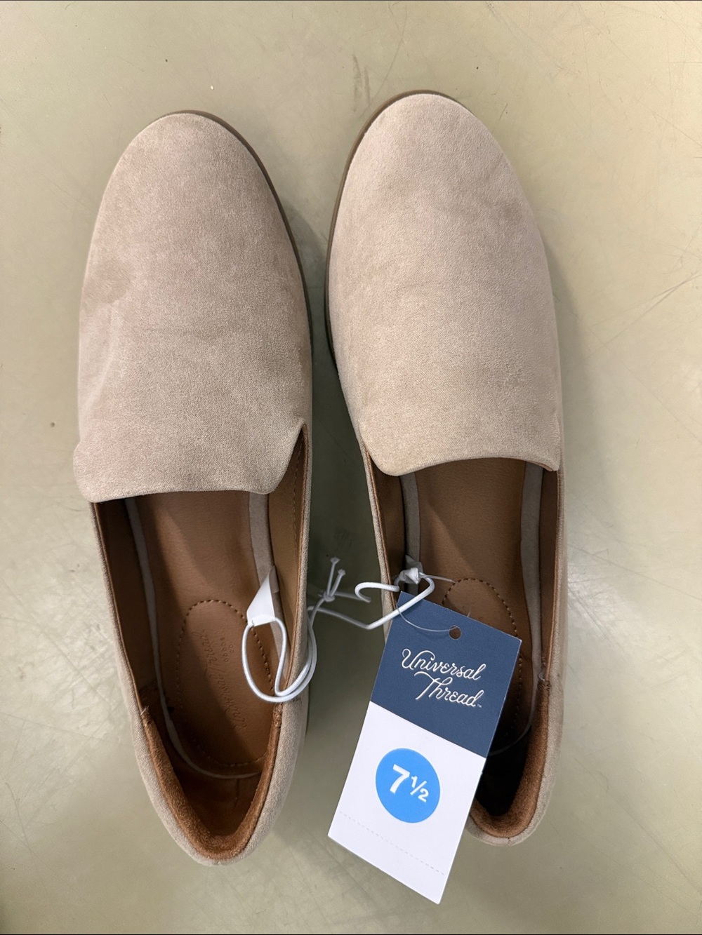 Universal Thread women's Suede Slip-On Loafers in Beige